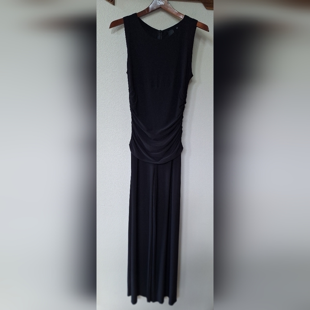 Norma Kamali Kamali Kulture Shirred Waist Jumpsuit Womens Small Wide Leg Black